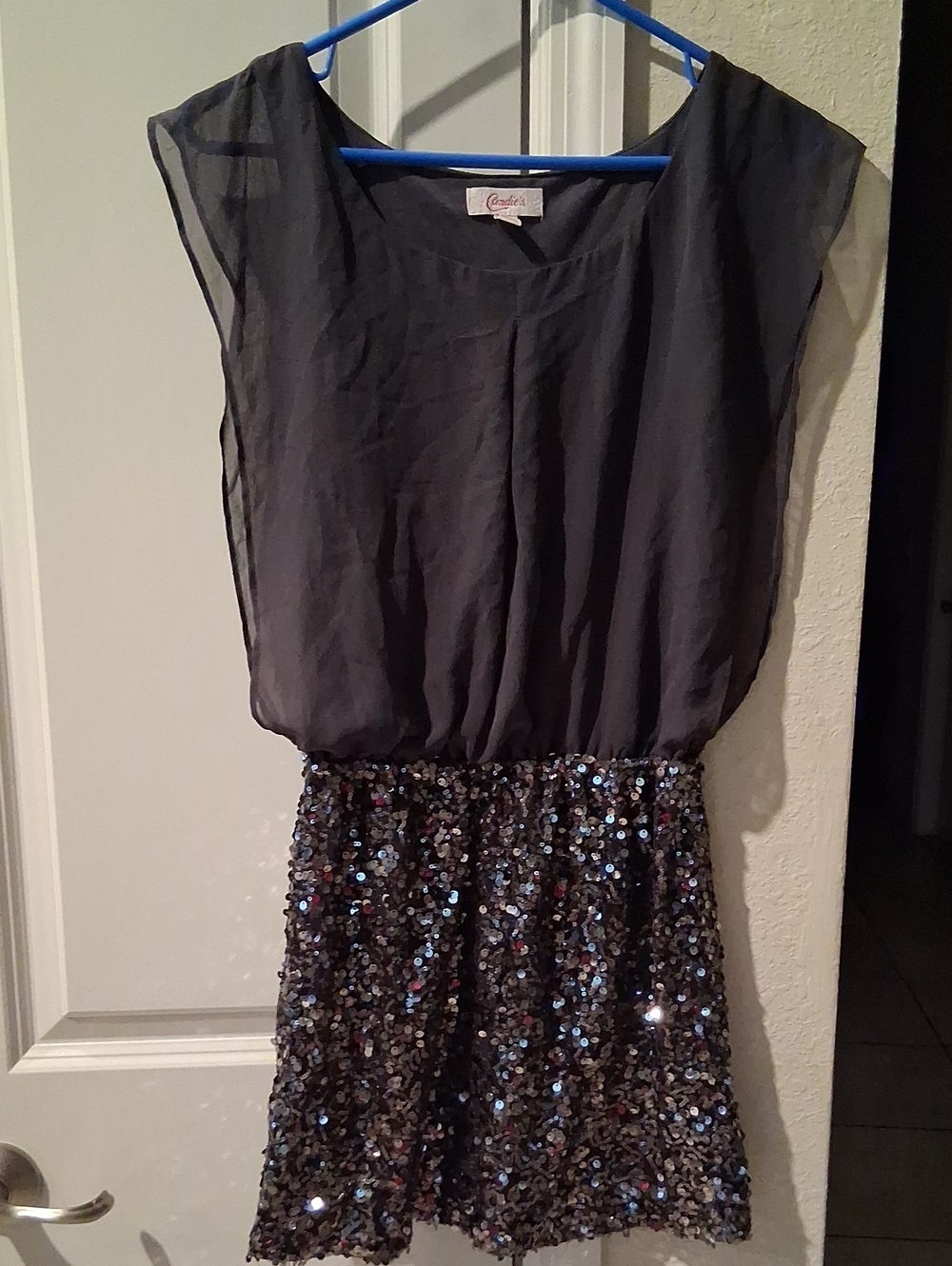 Black Sequin Skirt Party Dress